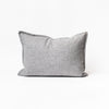 Ralph lauren grey plaid cashmere pillow on a white background