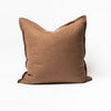Loro Piana brown plaid Cashmere Pillow on a white background