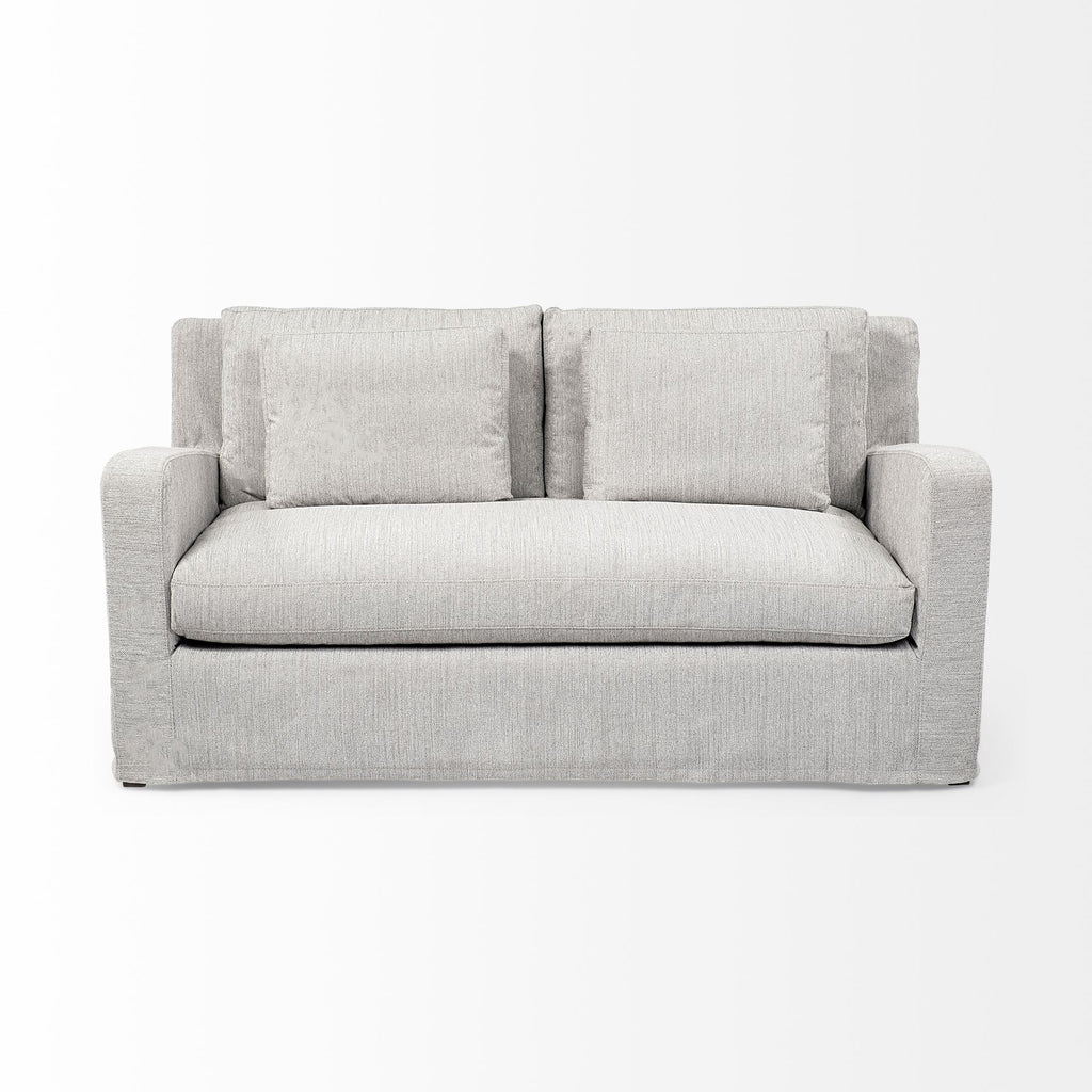 Denly I 69 X 38.25 X 34.5 Frost Gray Slipcover Two Seater Sofa on a white background