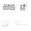 Photos with dimensions of Denly I 69 X 38.25 X 34.5 Frost Gray Slipcover Two Seater Sofa