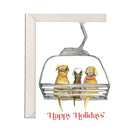 Dog Ski Lift Greeting Card, Boxed Set of 6 on a white background at Addison West