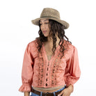 Pistil Dune Sun Hat in Olive on a model at Addison West