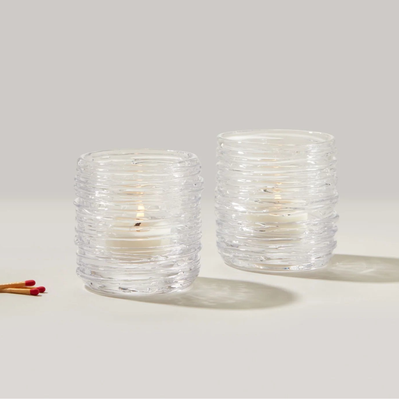 Echo Lake Tealight, Set of 2 on a white background at Addison West