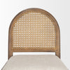 Elle Rounded Caneback Medium Brown Wood with Oatmeal Fabric Counter on a white background