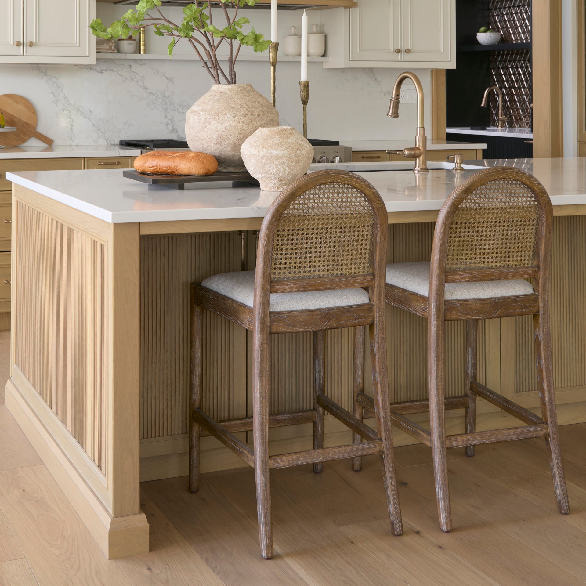 Evelyn Wood and Cane Counter Stool - Addison West 
