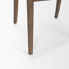 Elle Rounded Caneback Medium Brown Wood with Oatmeal Fabric Dining Chair on white background