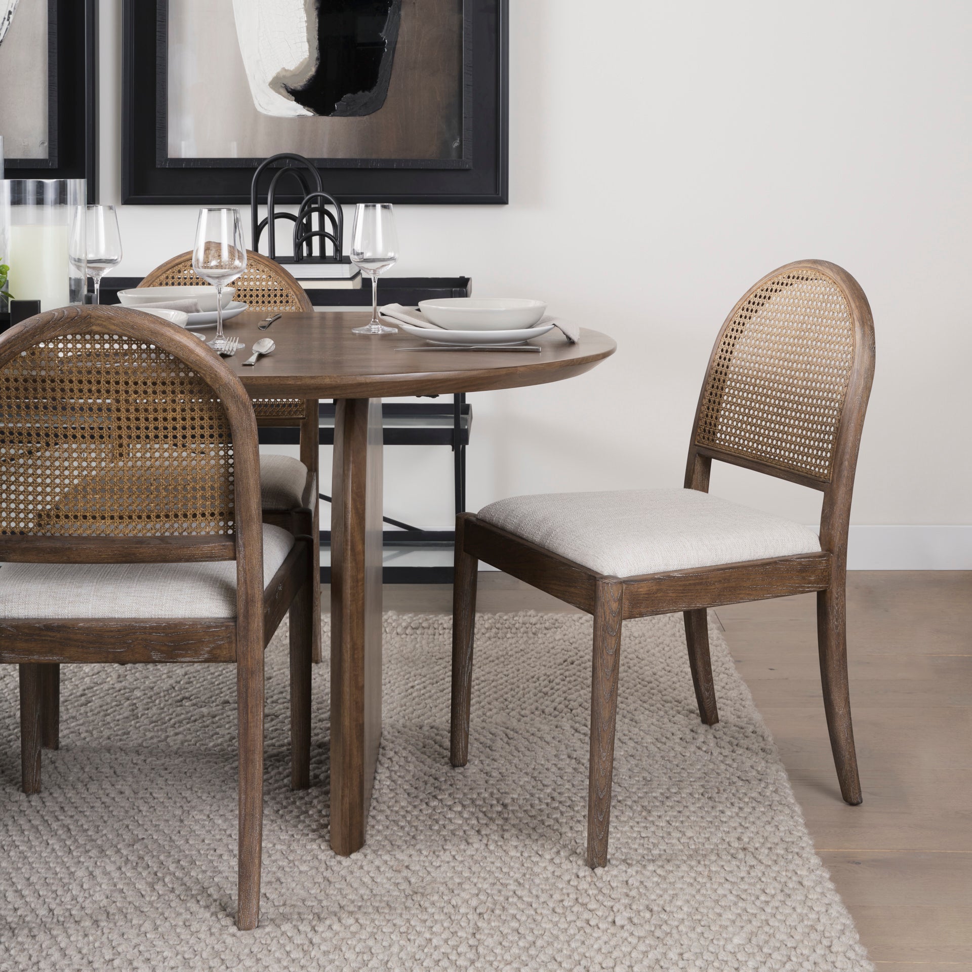 Evelyn Cane and Wood Dining Chair - Addison West 
