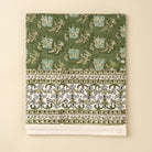 Elowen Block Print Tablecloth on a beige background at Addison West