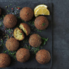 Falafel on a grey background