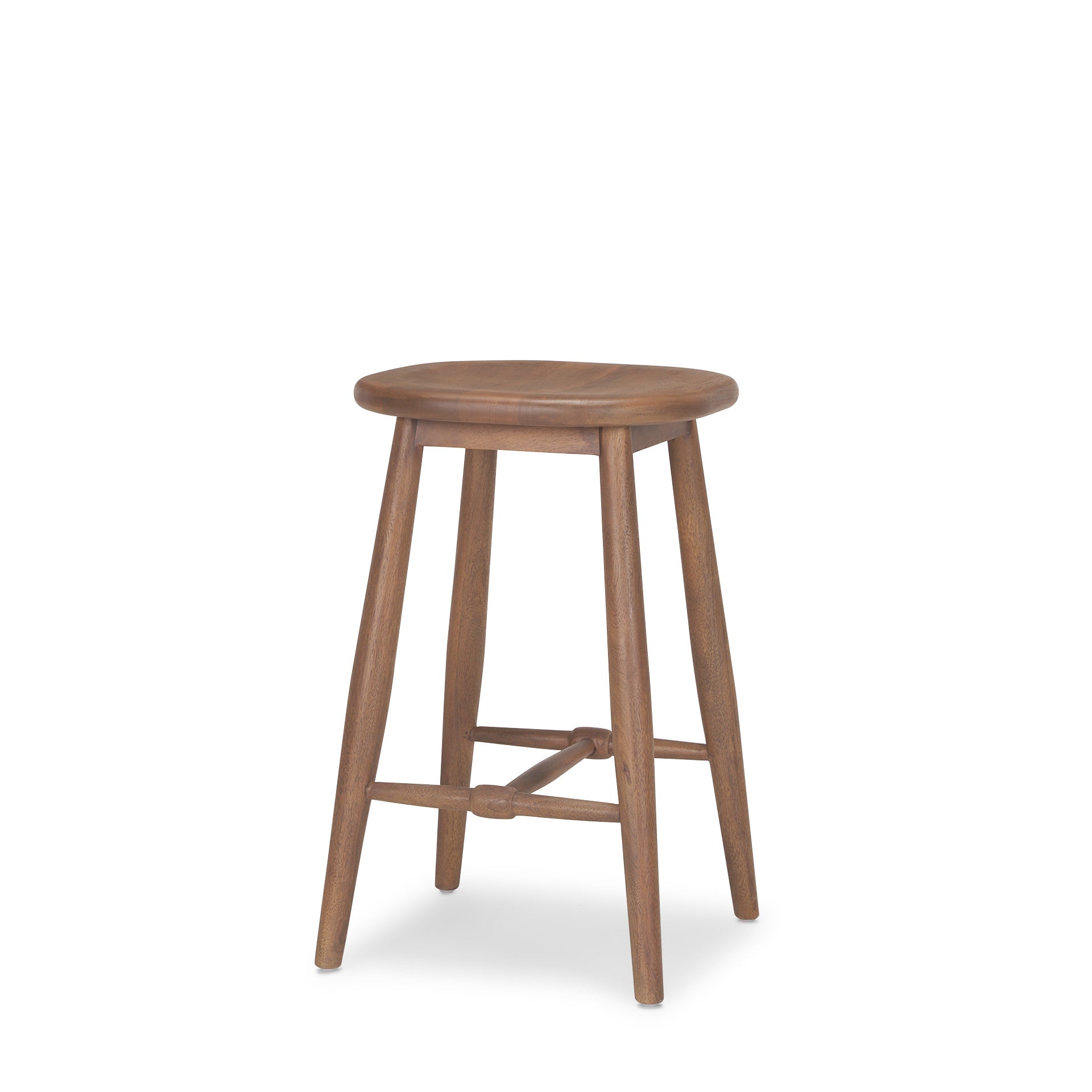 Ernest Medium Brown Wood Counter Stool on a white background