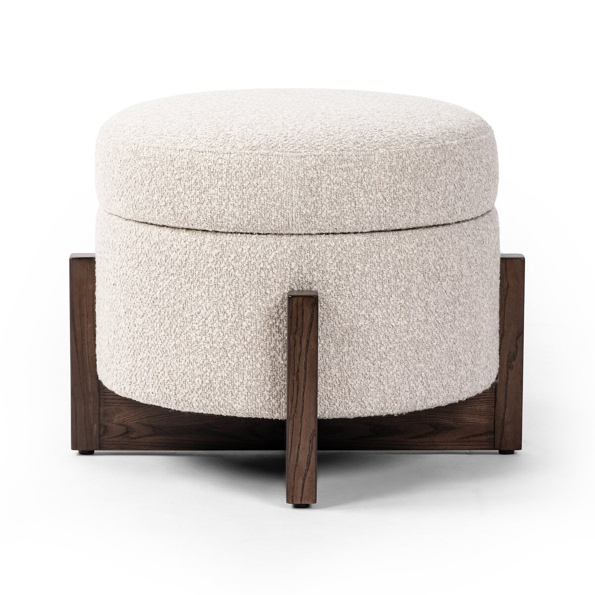 Esben Storage Ottoman in Sattley Fog on a white background