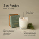 Frasier Fir Tidings Boxed Votive 2oz on a white background at Addison West