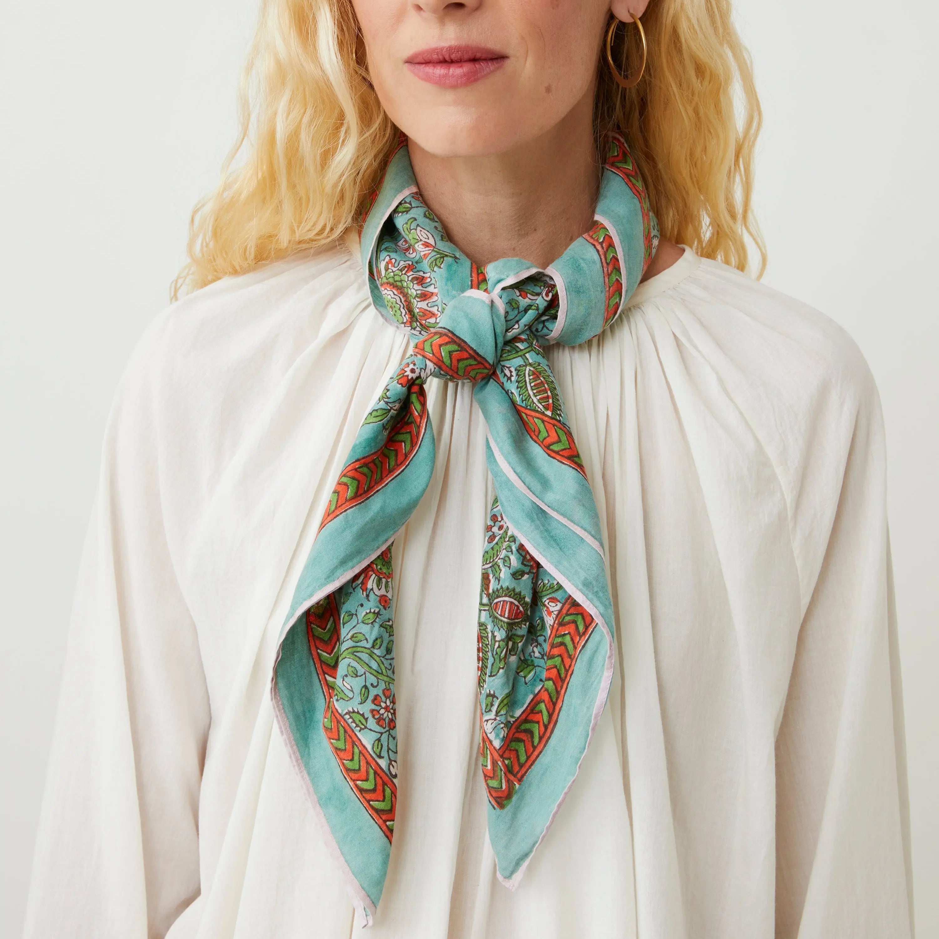 Agra N°823 Scarf in Agate on a model at Addison West