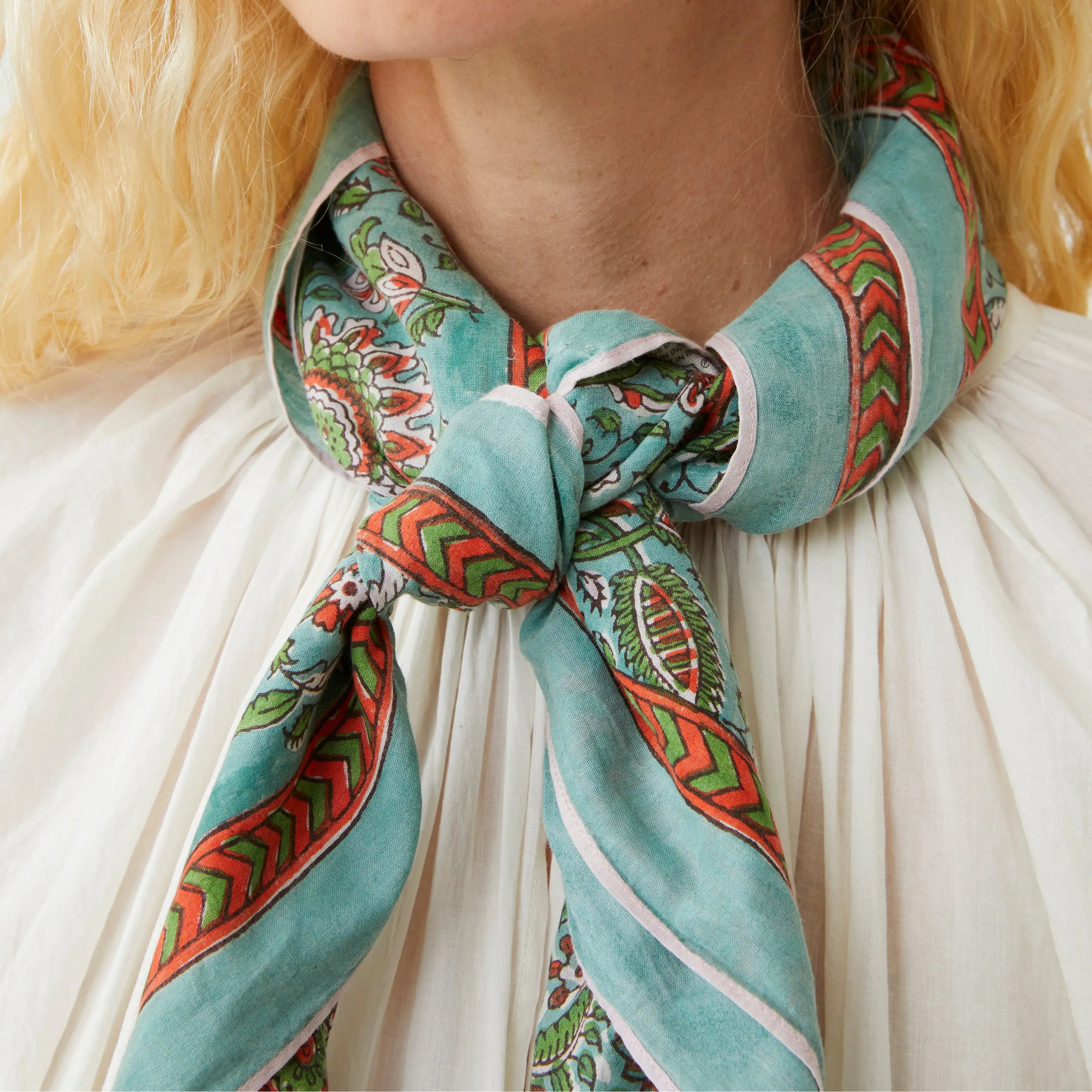 Agra N°823 Scarf in Agate on a model at Addison West