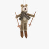 Felt Bear On Skis Ornament on a white background