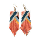 Fiona Angles Beaded Fringe Earrings Coral - Addison West 
