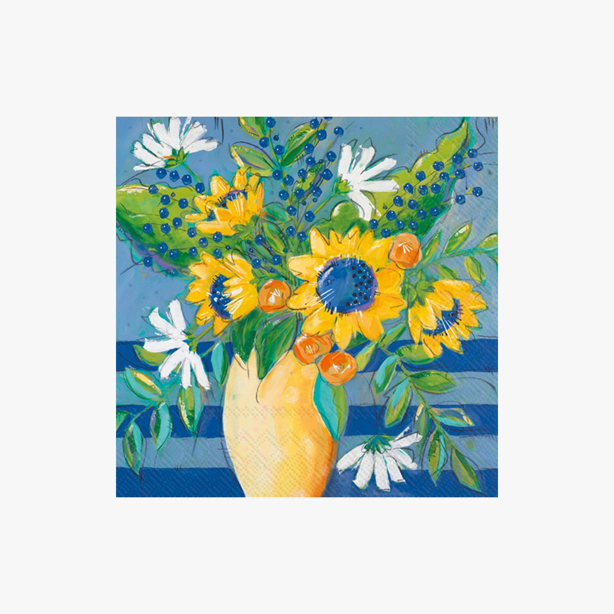 Sunflower Cocktail Napkin on a white background