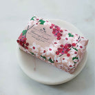 Flowering Currant Shea Butter Soap on a white marble dish