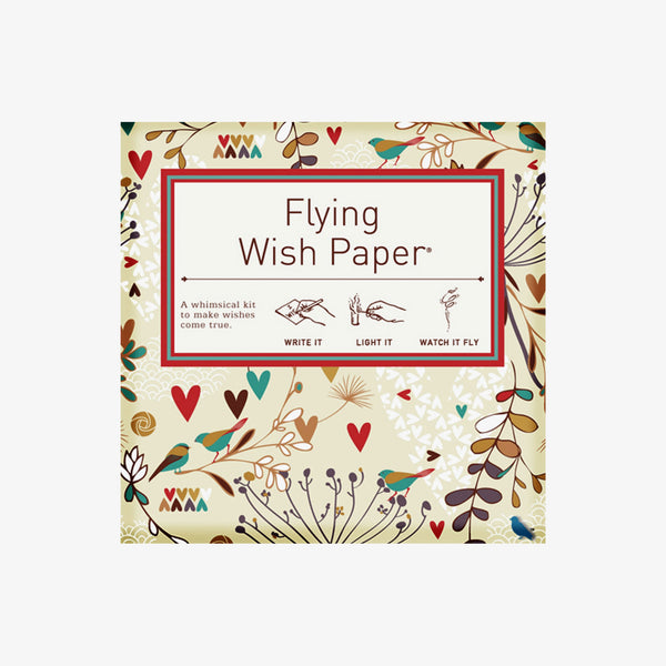LOVEBIRDS Flying Wish Paper on white background