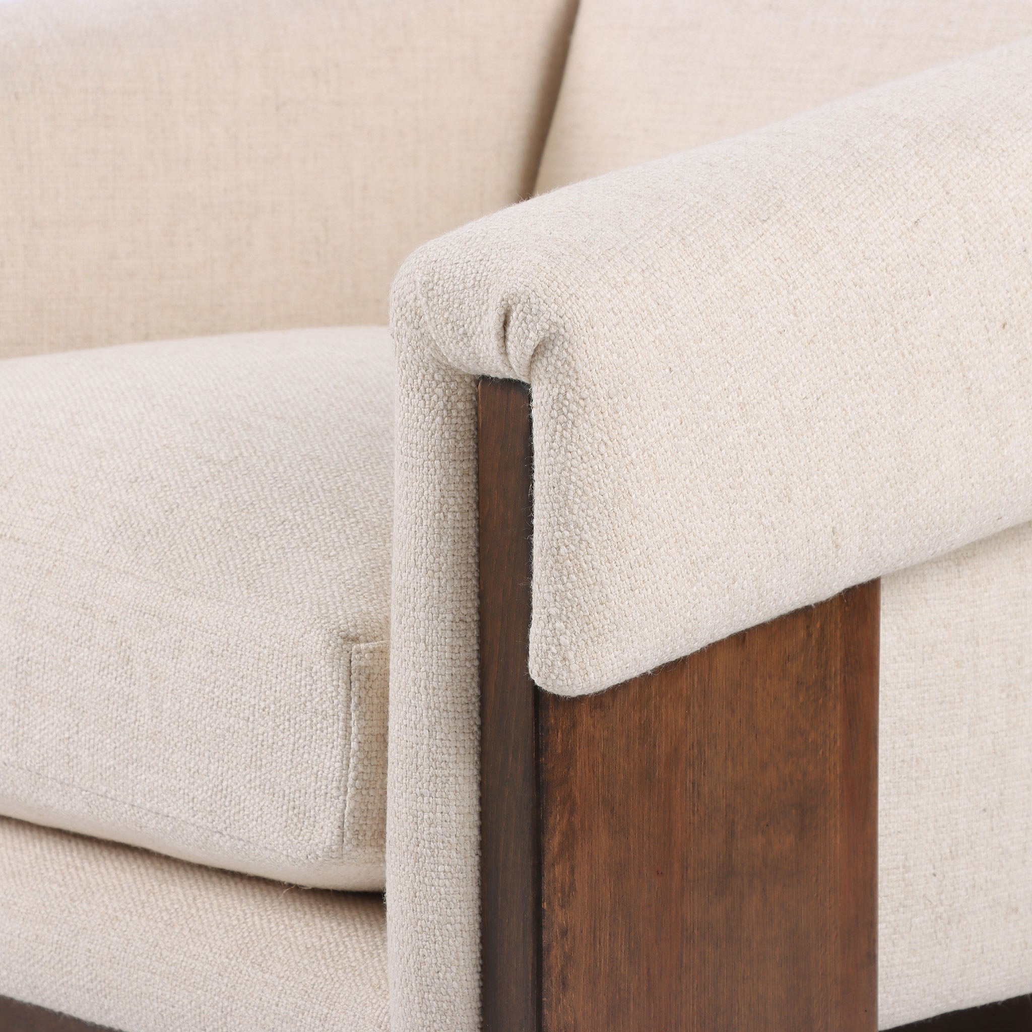 Close up of Four hands brand Cairo chair in thames cream on a white background