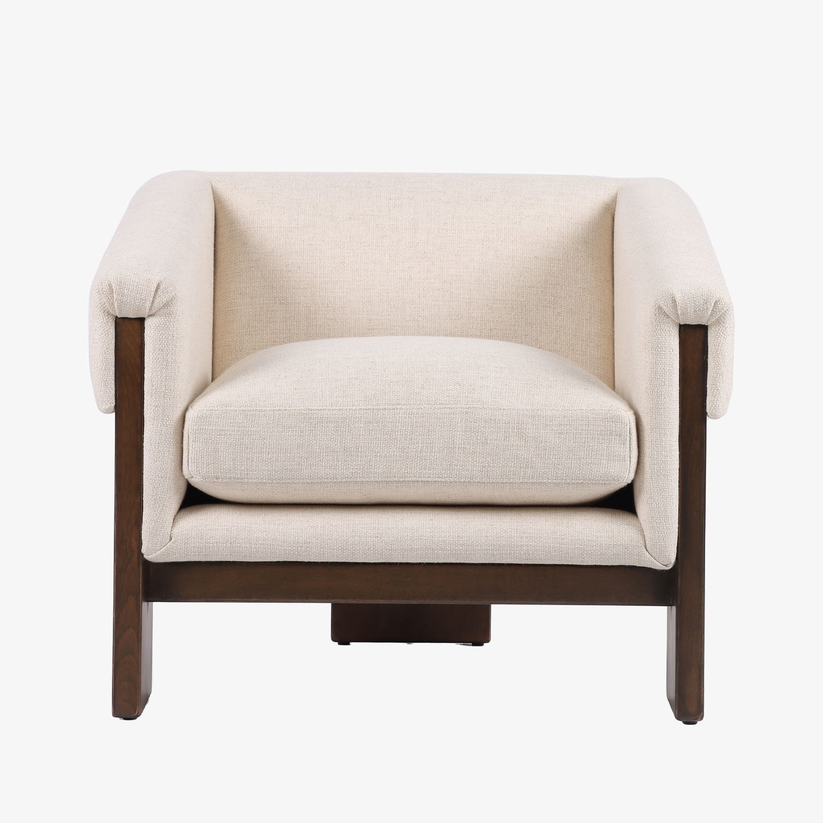 Four hands brand Cairo chair in thames cream on a white background