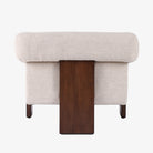 Back view of Four hands brand Cairo chair in thames cream on a white background