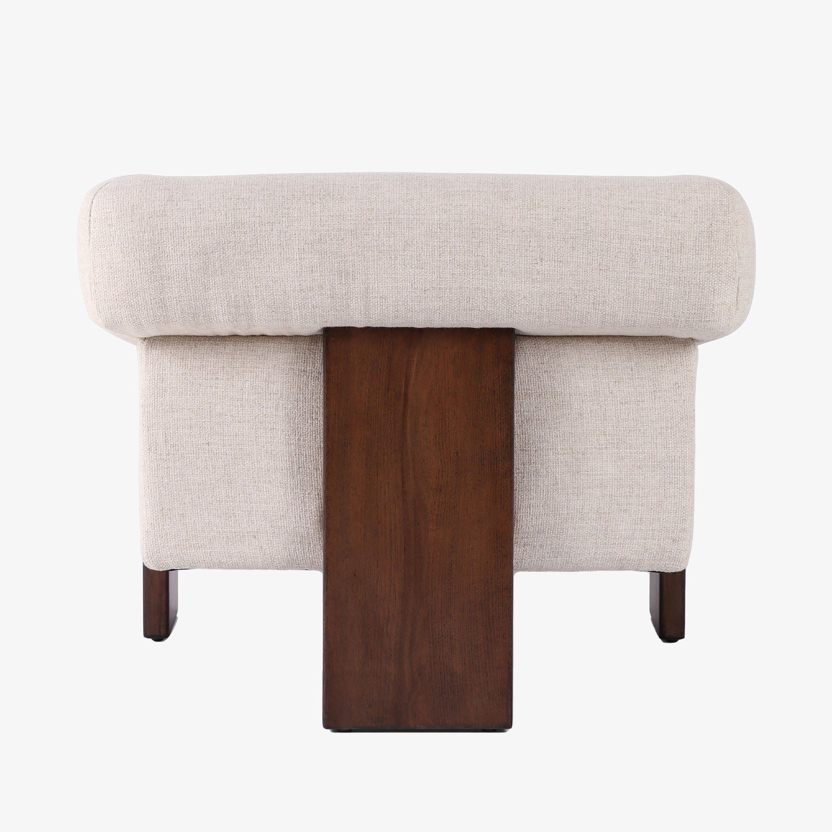 Back view of Four hands brand Cairo chair in thames cream on a white background