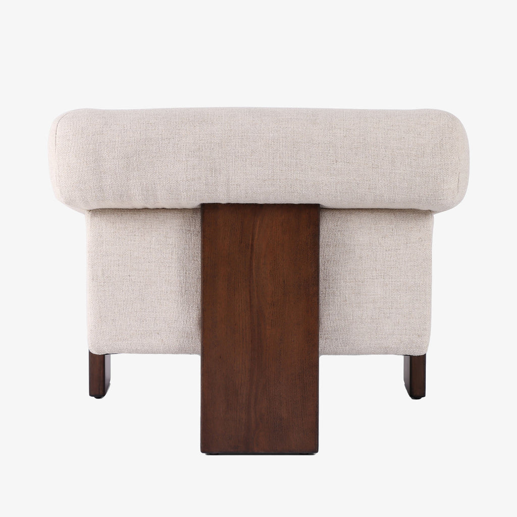 Back view of Four hands brand Cairo chair in thames cream on a white background