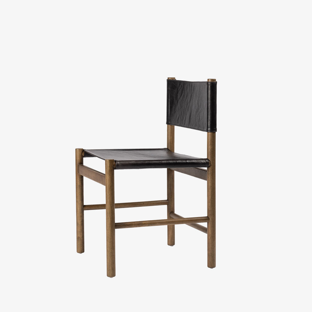 Four Hands Kena Dining Chair in Sonoma Black on a white background