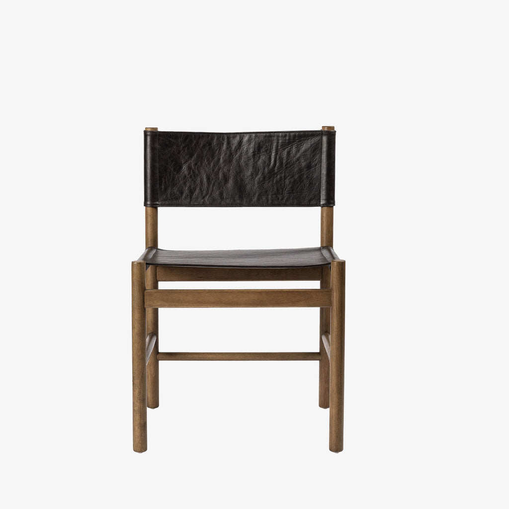 Four Hands Kena Dining Chair in Sonoma Black on a white background