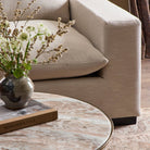 Close up of Four Hands 74" Grant Sofa in Ashby Oatmeal in a living room at Addison West