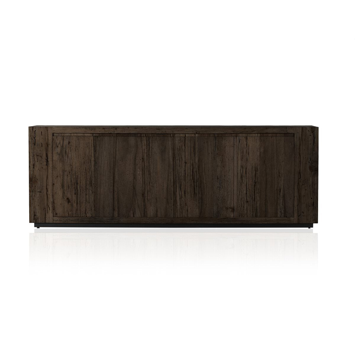 Four Hands Abaso Sideboard in Ebony Rustic Wormwood Oak on a white background at Addison West