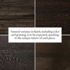 Close up of Four Hands Abaso Sideboard in Ebony Rustic Wormwood Oak at Addison West