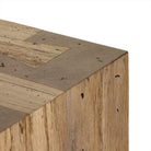 Close up of Four Hands Abaso Sideboard in Rustic Wormwood Oak on a white background at Addison West