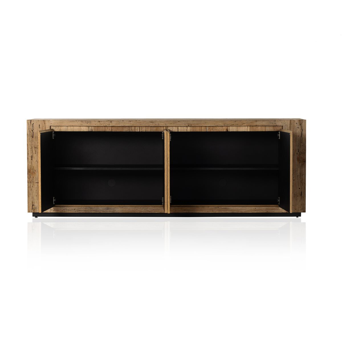 Four Hands Abaso Sideboard in Rustic Wormwood Oak on a white background at Addison West