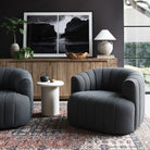 Four Hands Abaso Sideboard in Rustic Wormwood Oak in a living room at Addison West