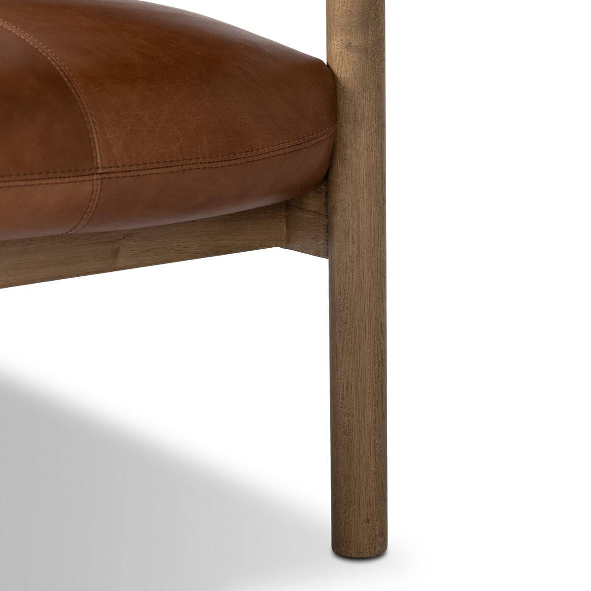 Close up of Four Hands Adaline Chair in Sonoma Chestnut on a white background at Addison West