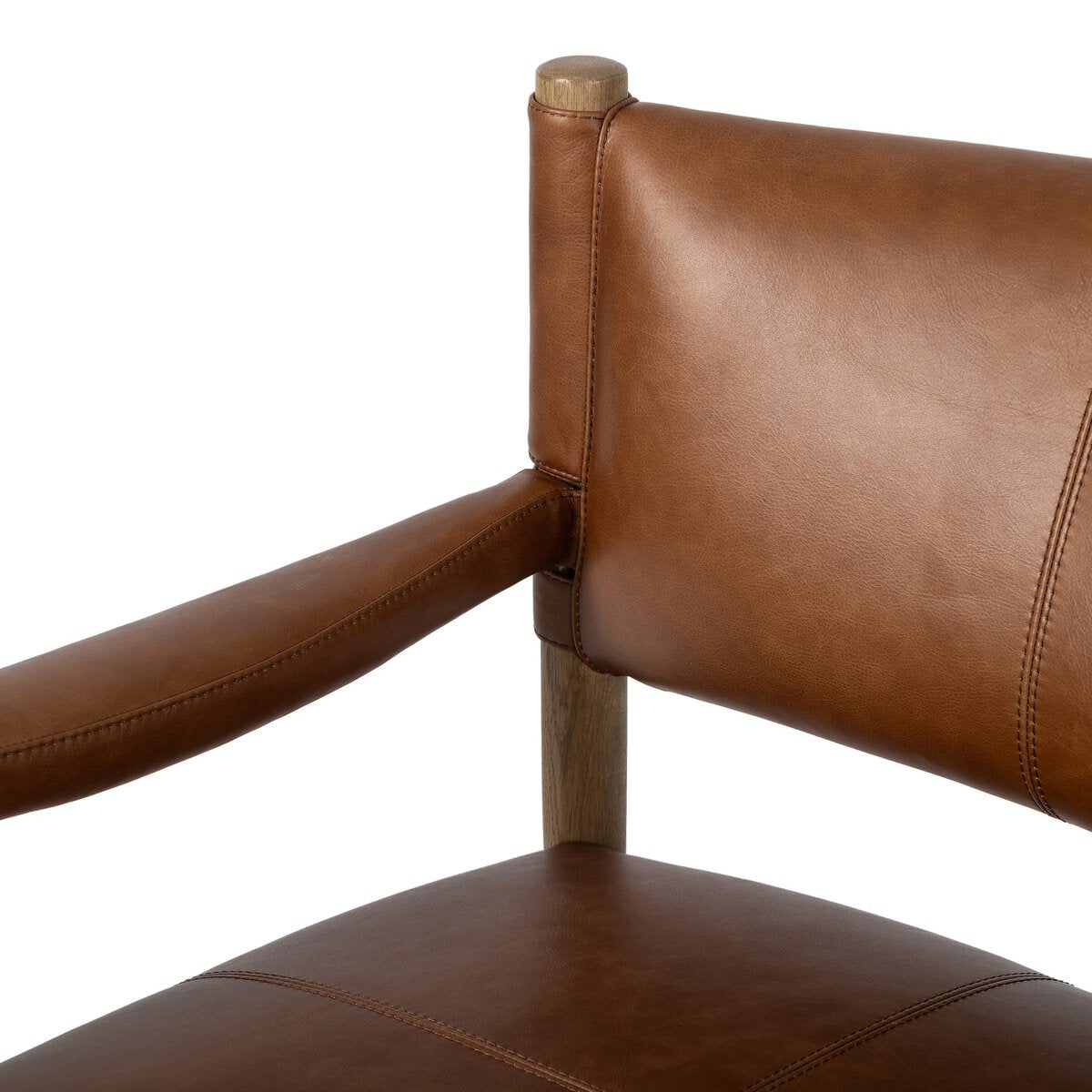 Close up of Four Hands Adaline Chair in Sonoma Chestnut on a white background at Addison West