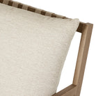Close up of Four Hands Aiken Outdoor Rocking Chair in Faye Sand on a white background at Addison West