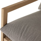 Close up of Four Hands Aiken Outdoor Rocking Chair in Venao Charcoal on a white background at Addison West