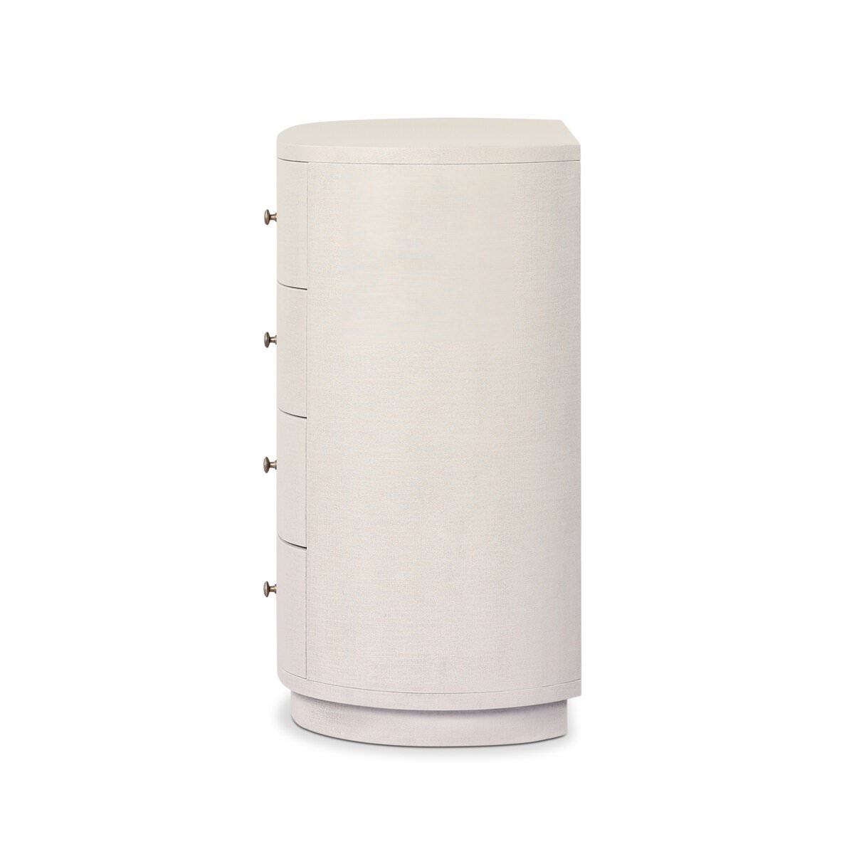 Side of Four Hands Amelia Chest in Ivory Painted Linen on a white background at Addison West