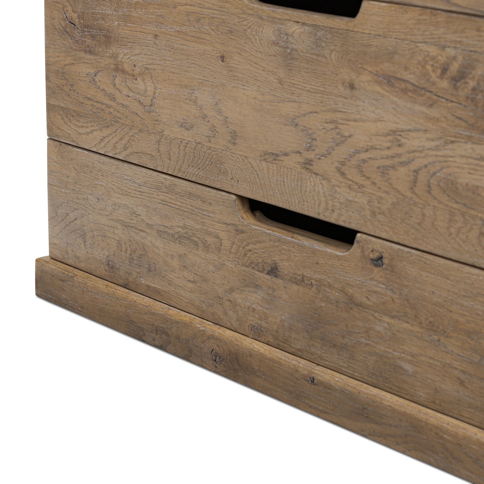 Close up of Four Hands Arizona Trunk in Weathered Oak on a white background at Addison West