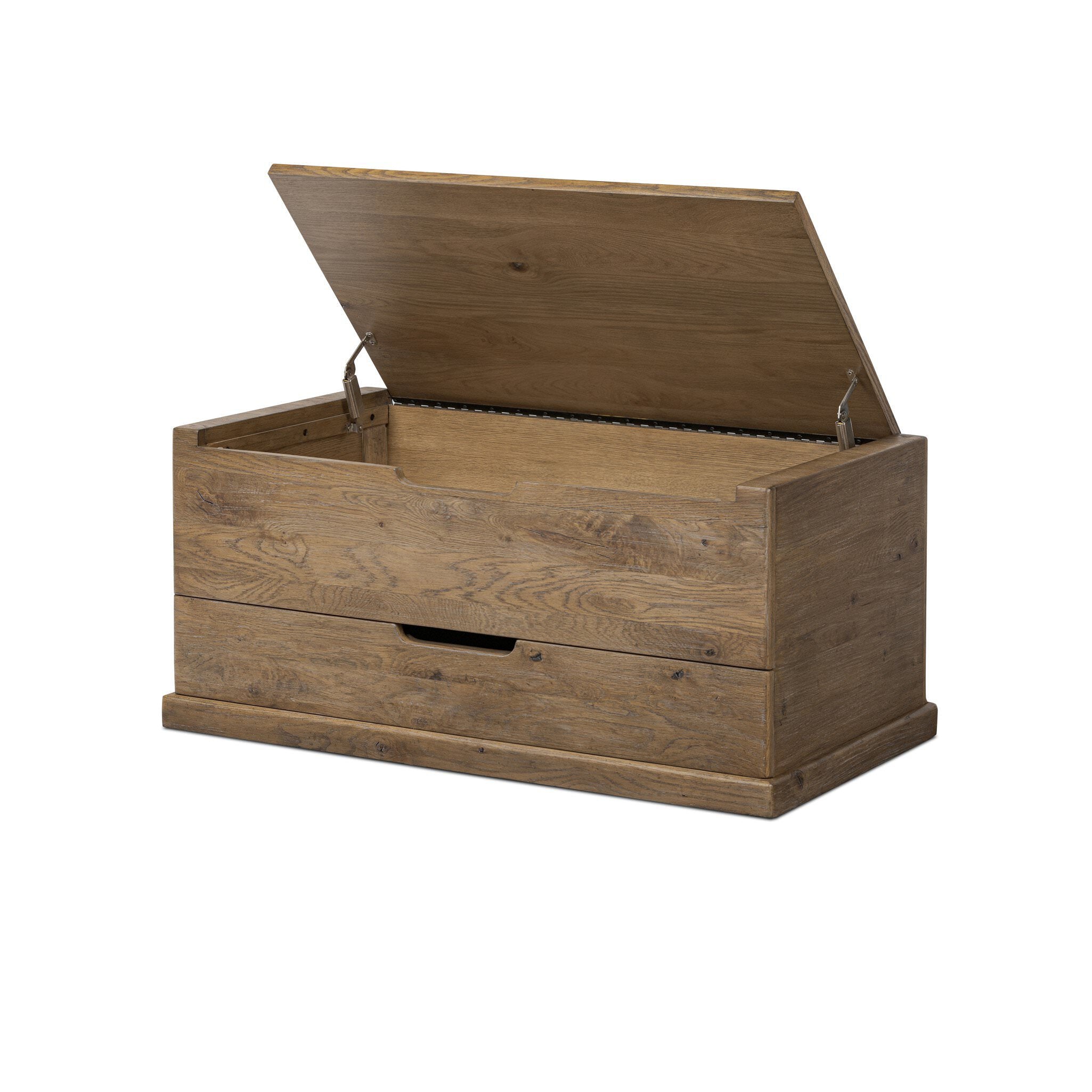 Four Hands Arizona Trunk in Weathered Oak on a white background at Addison West