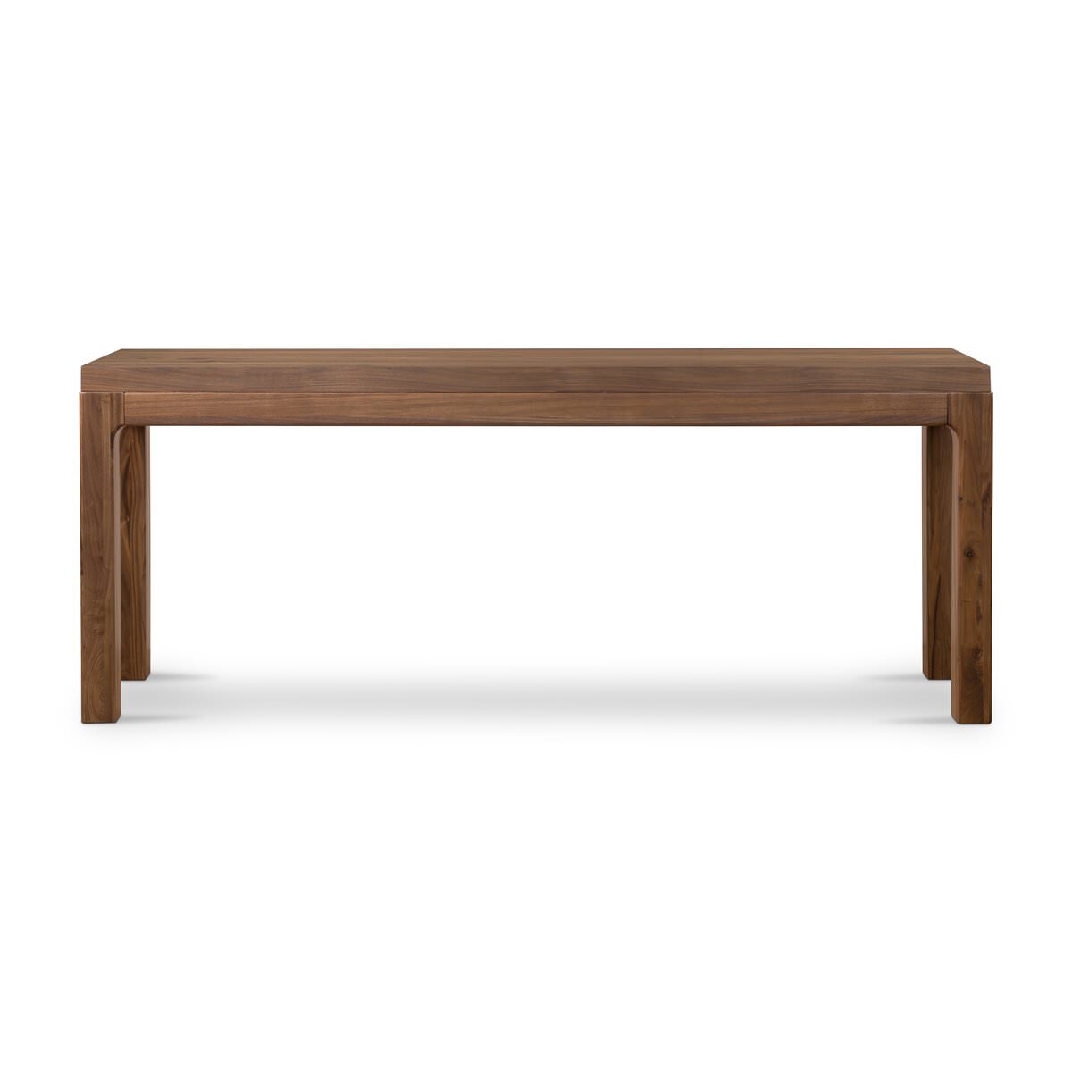 Four Hands Arturo Console Table in Natural Walnut Veneer on a white background