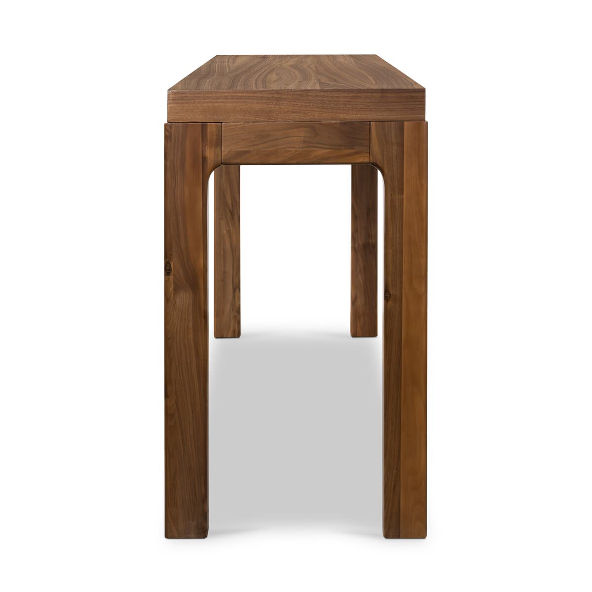 Four Hands Arturo Console Table in Natural Walnut Veneer on a white background