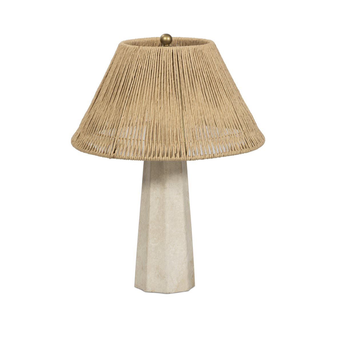 Four Hands Astra Table Lamp in Cream Italian Marble on a white background at Addison West
