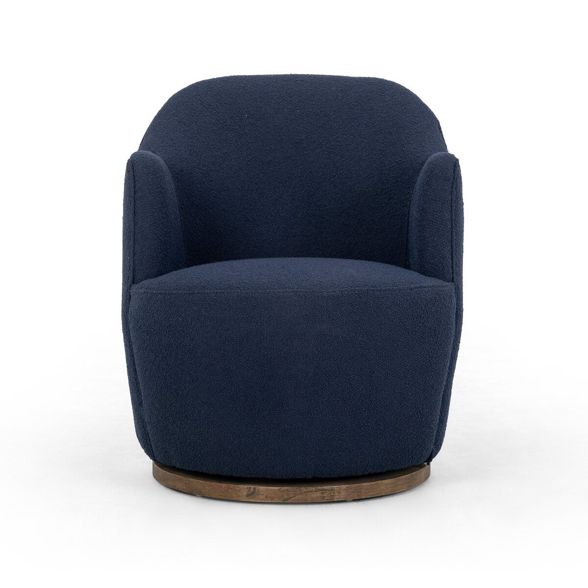 Four Hands Aurora Swivel Chair in Copenhagen Indigo on a white background at Addison West