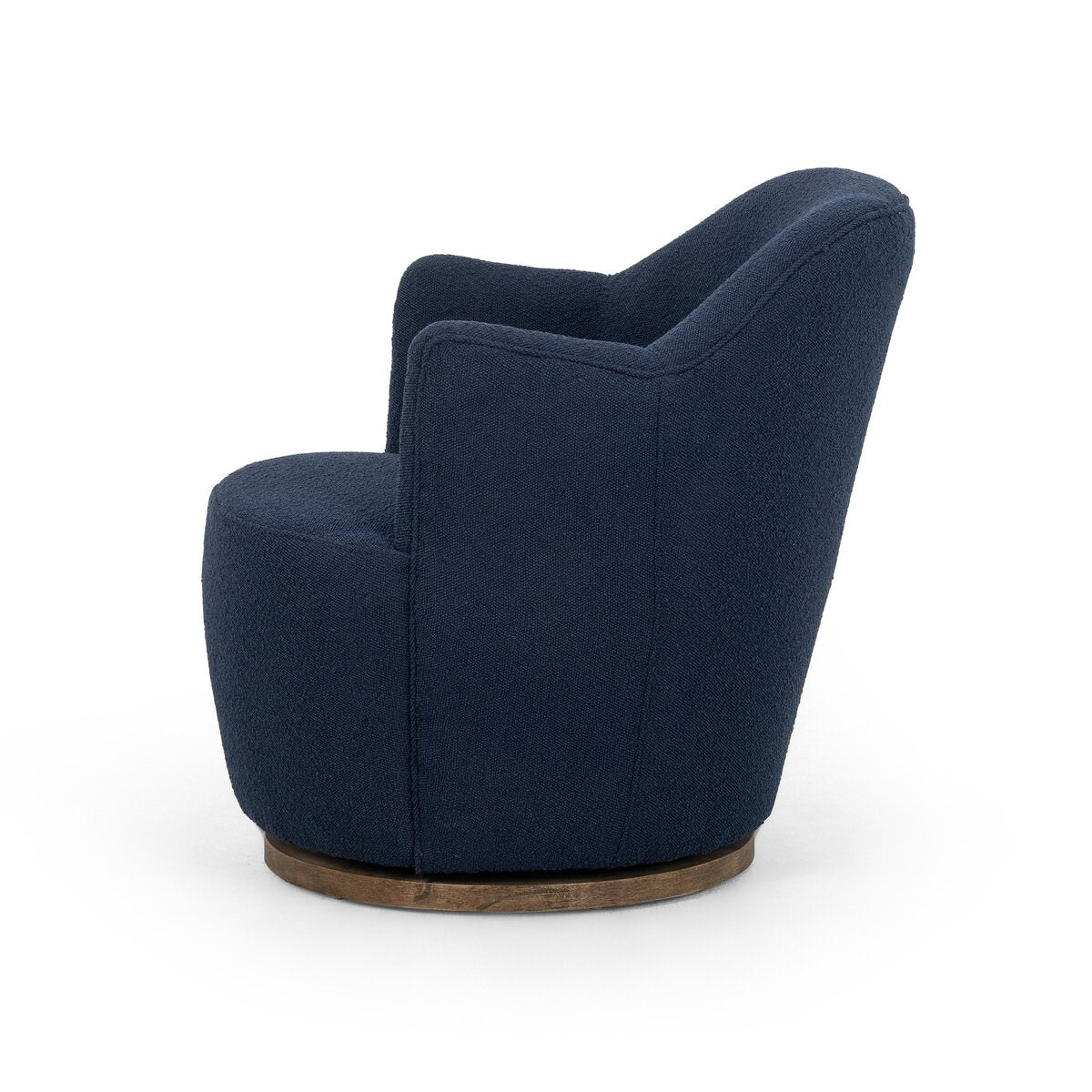 Four Hands Aurora Swivel Chair in Copenhagen Indigo on a white background at Addison West
