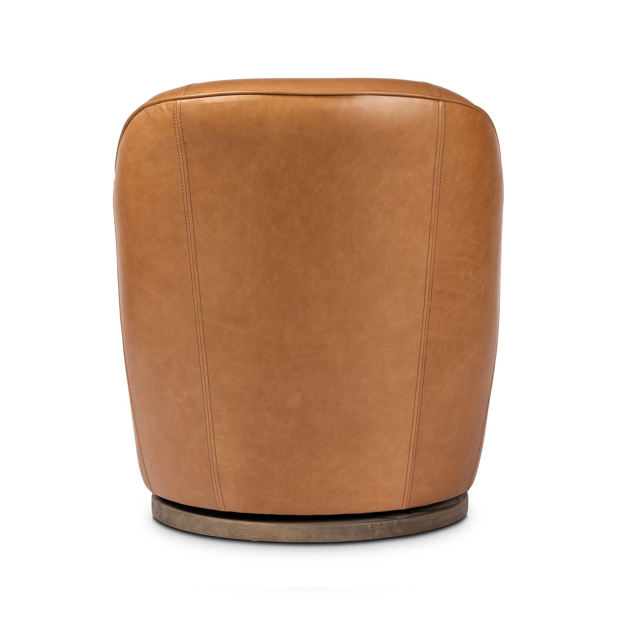 Back of Four Hands Aurora Swivel Chair in Sonoma Butterscotch on a white background at Addison West
