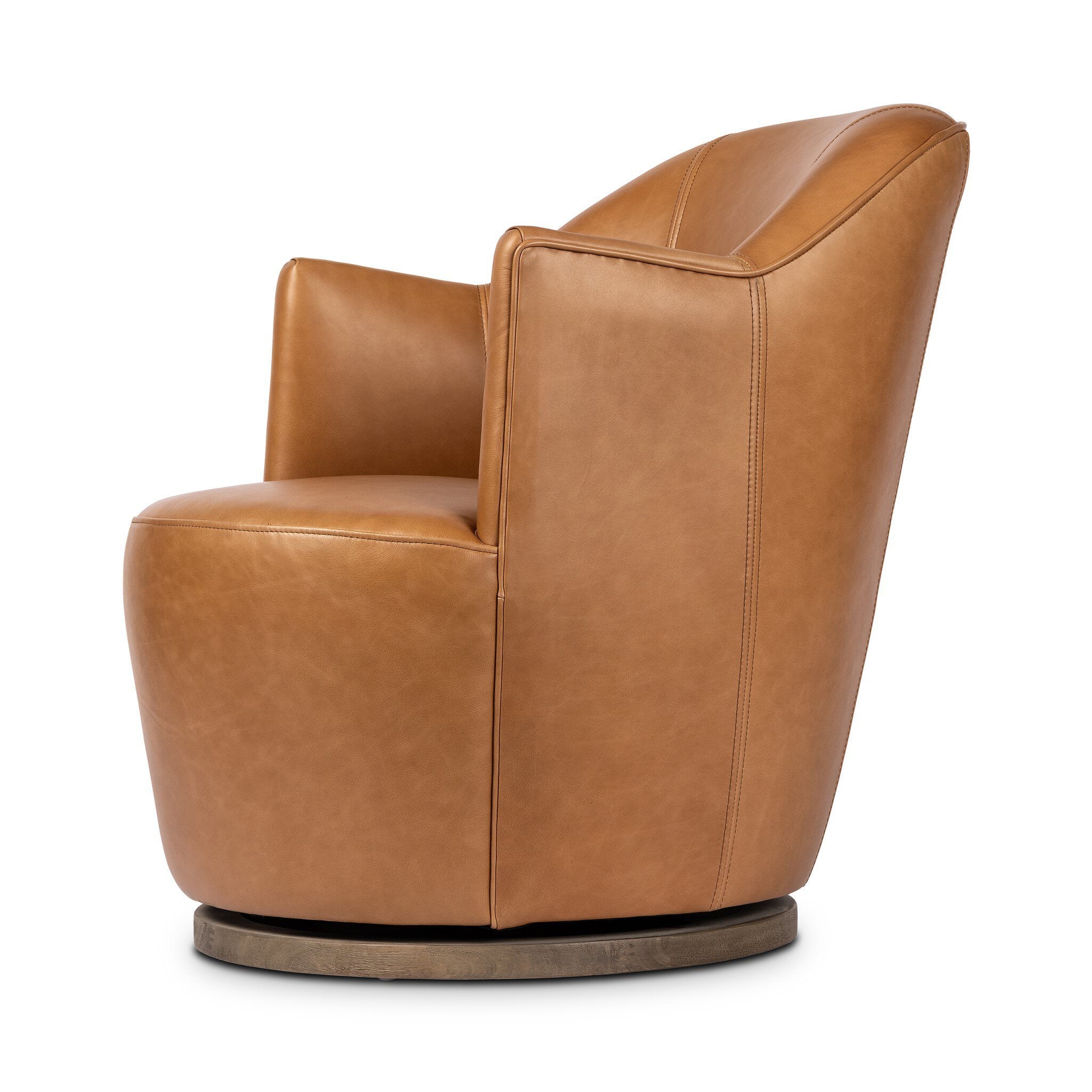 Four Hands Aurora Swivel Chair in Sonoma Butterscotch on a white background at Addison West